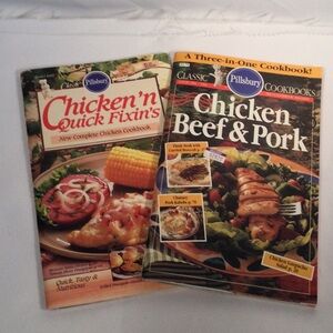 Chicken'n Quick Fixin's & Chicken Beef & Pork Pillsbury Cookbook Set